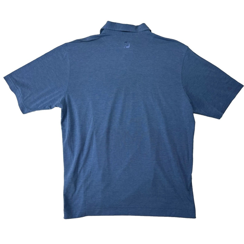 Footjoy Men Polo Golf Shirt Athletic Fit Poly Blend Blue Pocket Short Sleeve XL - Picture 2 of 6